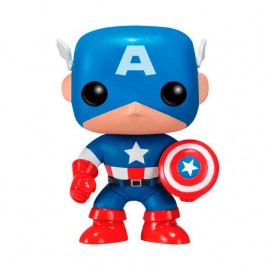 Funko Pop Captain America Bobble – Pop Marvel – Marvel Universe-JuguetesPanda-Funko